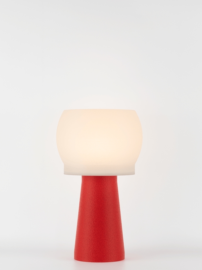 Clemence – Lampe à poser granit rouge, médium