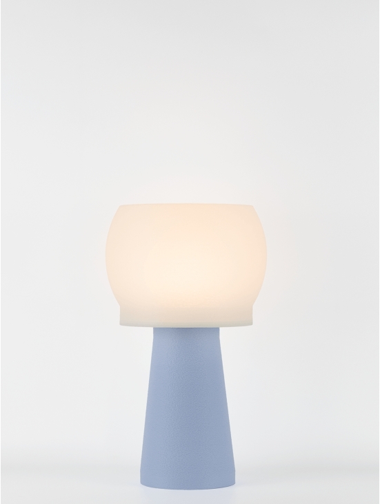 Clemence – Lampe à poser pastel bleu, médium