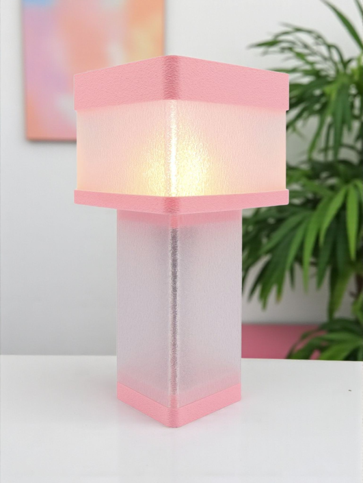 Maelle – Lampe à poser design finition Pastel Rose – Disponible en plusieurs couleurs