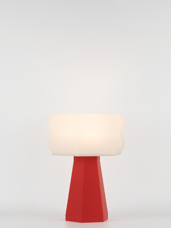 Aline – Lampe à poser granit rouge, small