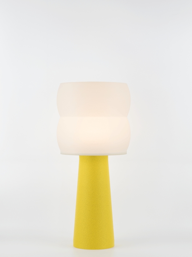 Stella – Lampe à poser granit jaune, large