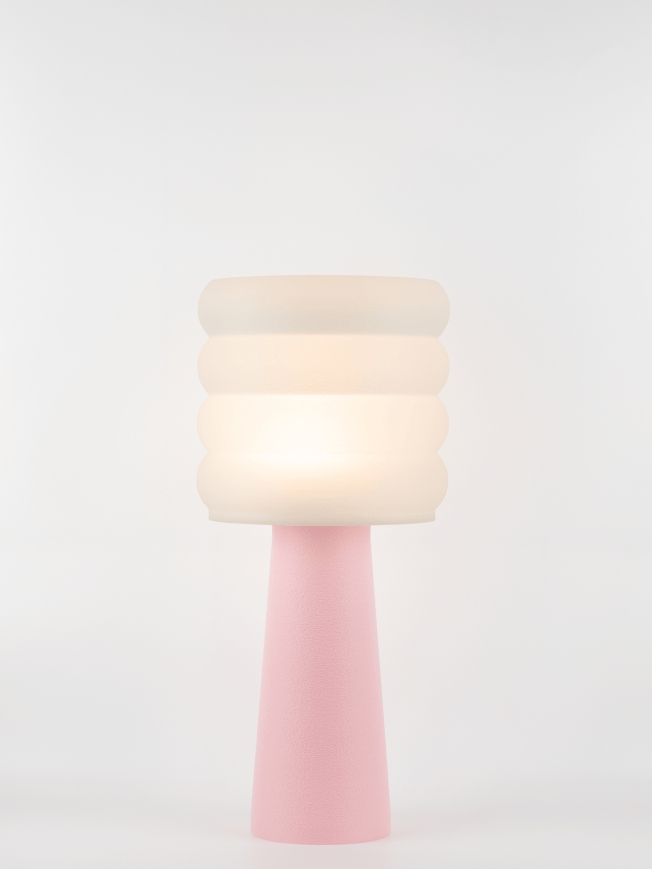 Coralie – Lampe à poser pastel rose, large