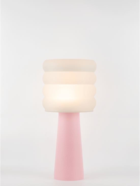 Coralie – Lampe à poser pastel rose, large