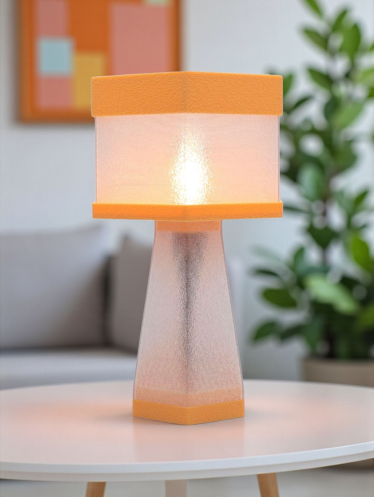 Aline – Lampe à poser design finition Pastel pêche – Disponible en plusieurs couleurs