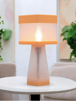 Aline – Lampe à poser design finition Pastel pêche – Disponible en plusieurs couleurs
