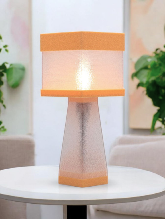 Aline – Lampe à poser design finition Pastel pêche – Disponible en plusieurs couleurs