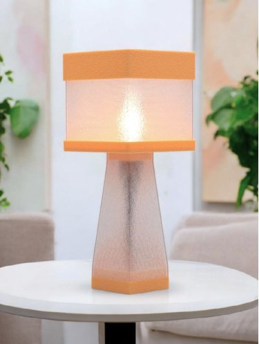Aline – Lampe à poser design finition Pastel pêche – Disponible en plusieurs couleurs