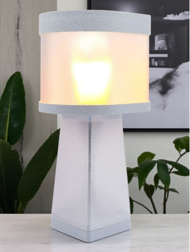 Valérie – Lampe à poser design, Couleurs GRANIT, Équilibre – Luminaire haut de gamme en impression 3D