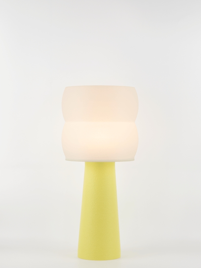 Stella – Lampe à poser pastel jaune, large