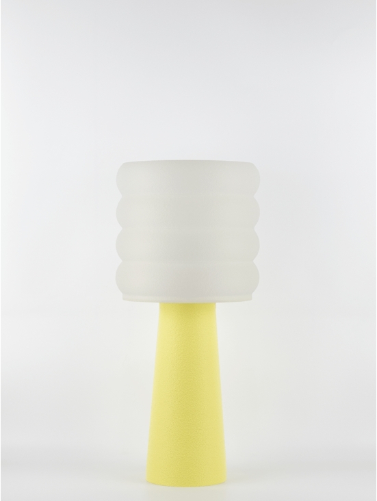 Coralie – Lampe à poser pastel jaune, large