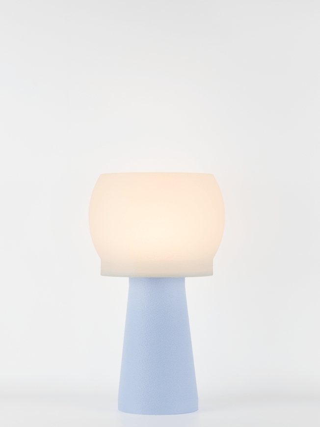 Clemence – Lampe à poser pastel bleu, médium