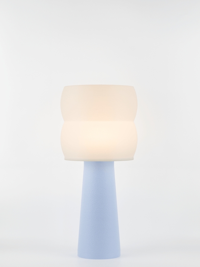 Stella – Lampe à poser pastel bleu, large