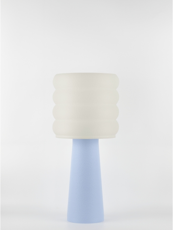 Coralie – Lampe à poser pastel bleu, large