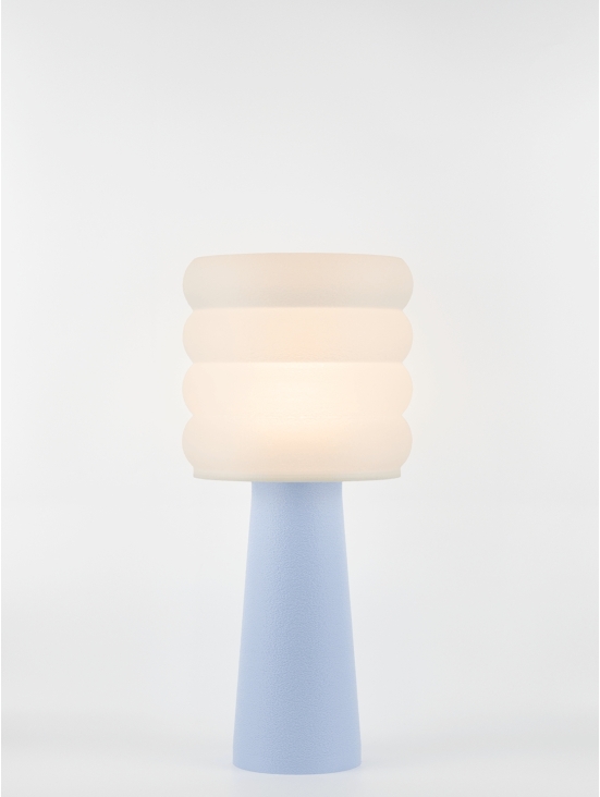 Coralie – Lampe à poser pastel bleu, large