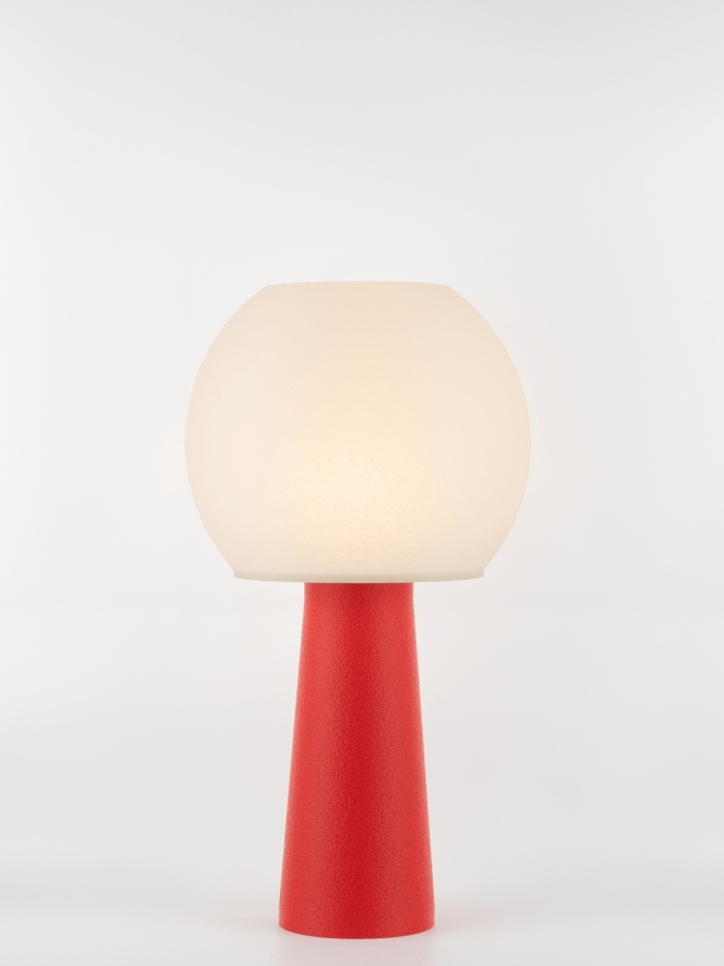 Clarisse – Lampe à poser granit rouge, large