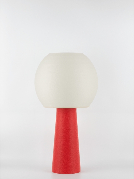 Clarisse – Lampe à poser granit rouge, large