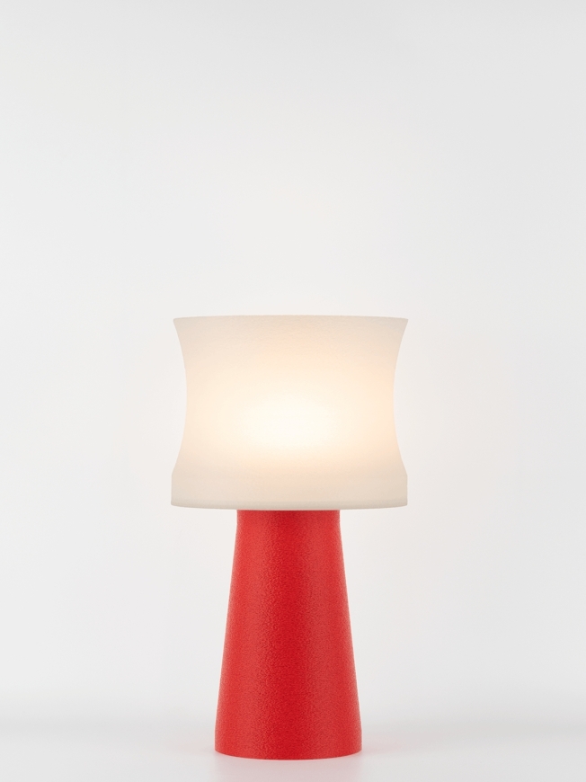 Aurélie – Lampe à poser design, base Granit & abat-jour coquilles Saint-Jacques