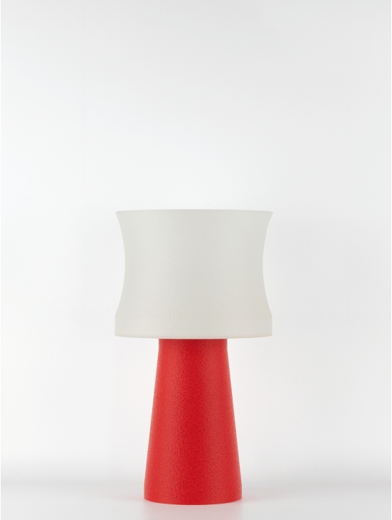 Aurélie – Lampe à poser design, base Granit & abat-jour coquilles Saint-Jacques