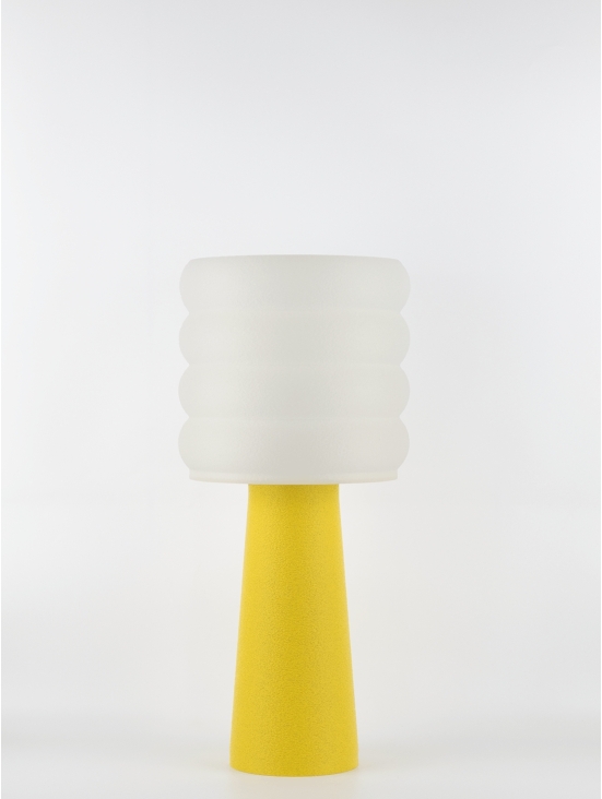 Coralie – Lampe à poser granit jaune, large