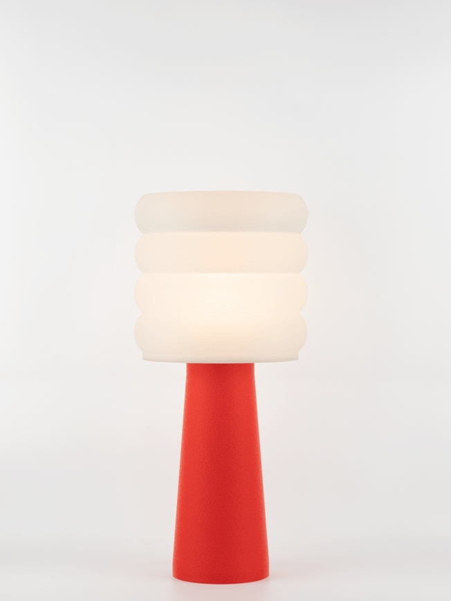 Coralie – Lampe à poser pop rouge, large