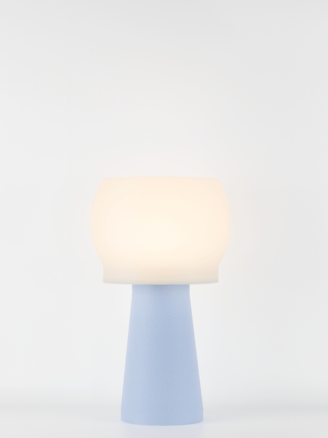 Clemence – Lampe à poser pastel bleu, médium
