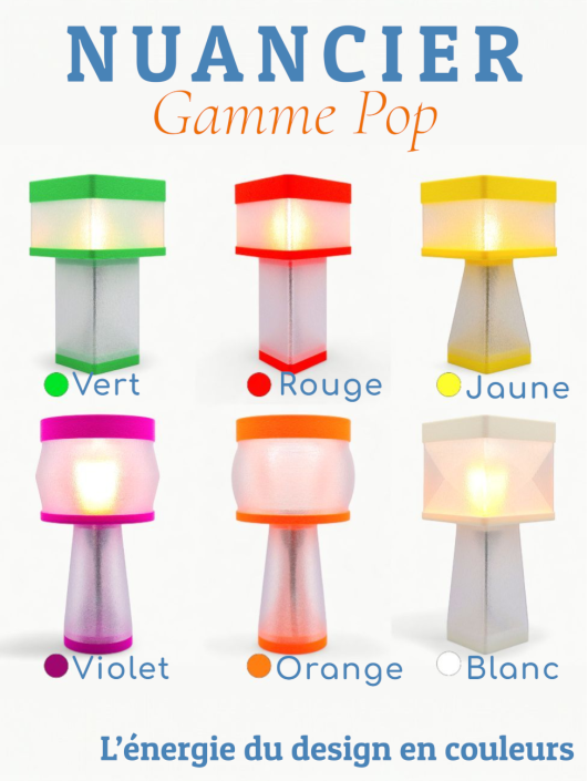 Maelle – Lampe à poser en impression 3D – Disponible en toutes couleurs POP