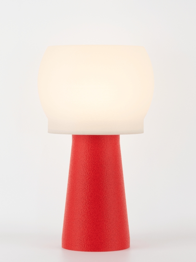 Clemence – Lampe à poser granit rouge, médium