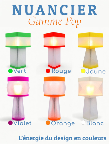 Priscilla – Lampe à poser en impression 3D – Disponible en toutes couleurs POP
