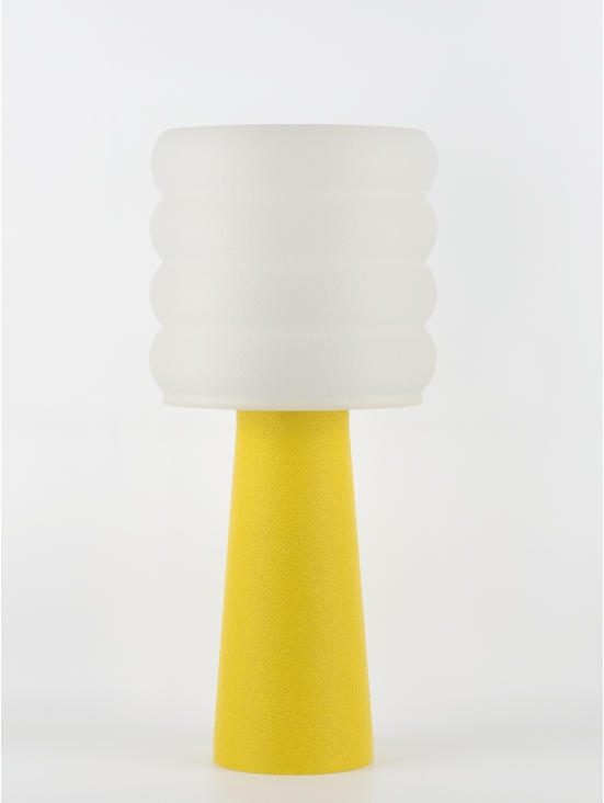 Coralie – Lampe à poser granit jaune, large