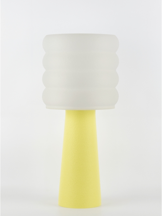 Coralie – Lampe à poser pastel jaune, large
