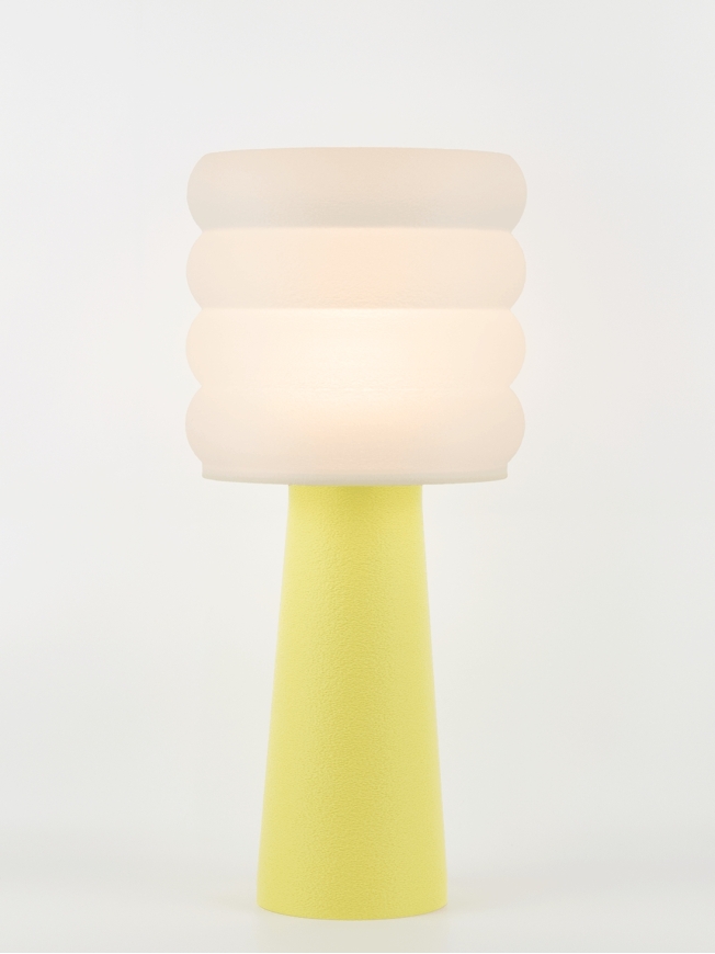 Coralie – Lampe à poser pastel jaune, large