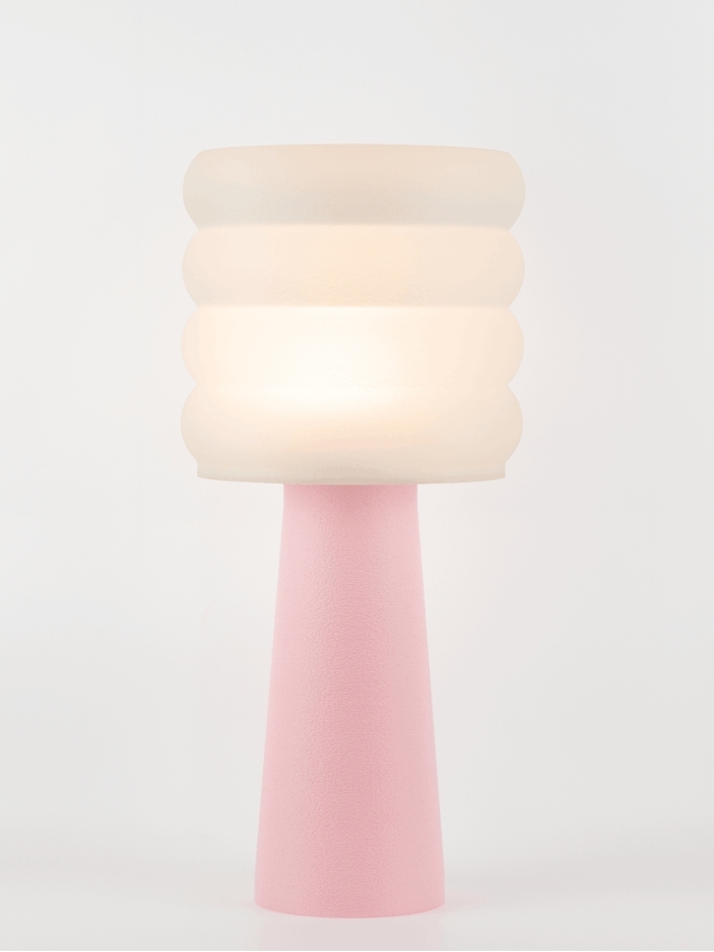 Coralie – Lampe à poser pastel rose, large