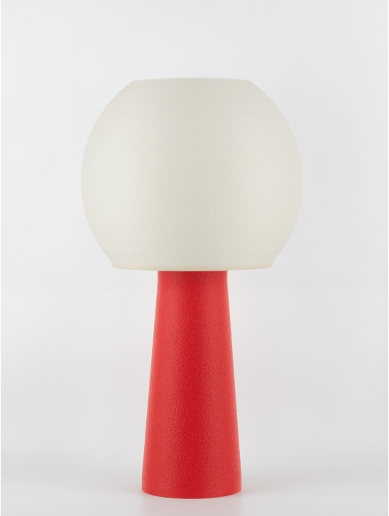 Clarisse – Lampe à poser granit rouge, large