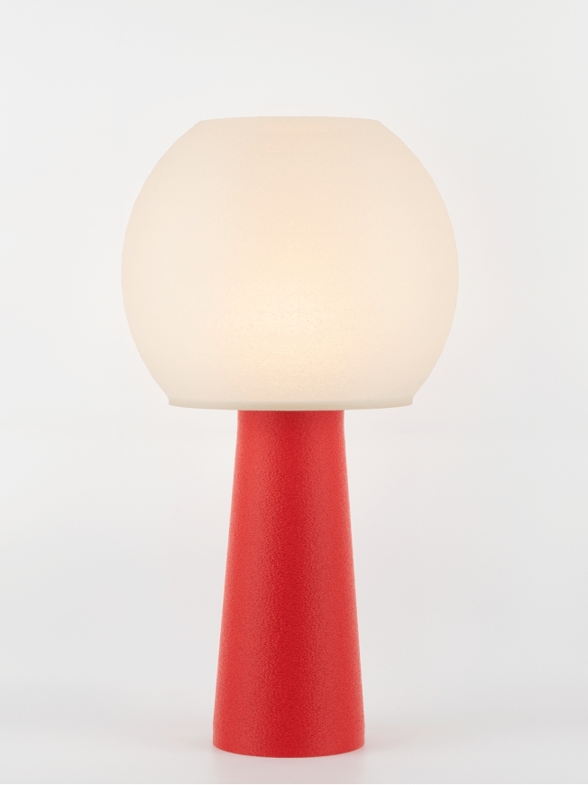 Clarisse – Lampe à poser granit rouge, large