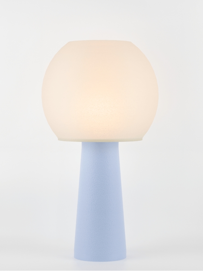 Clarisse – Lampe à poser pastel bleu, large
