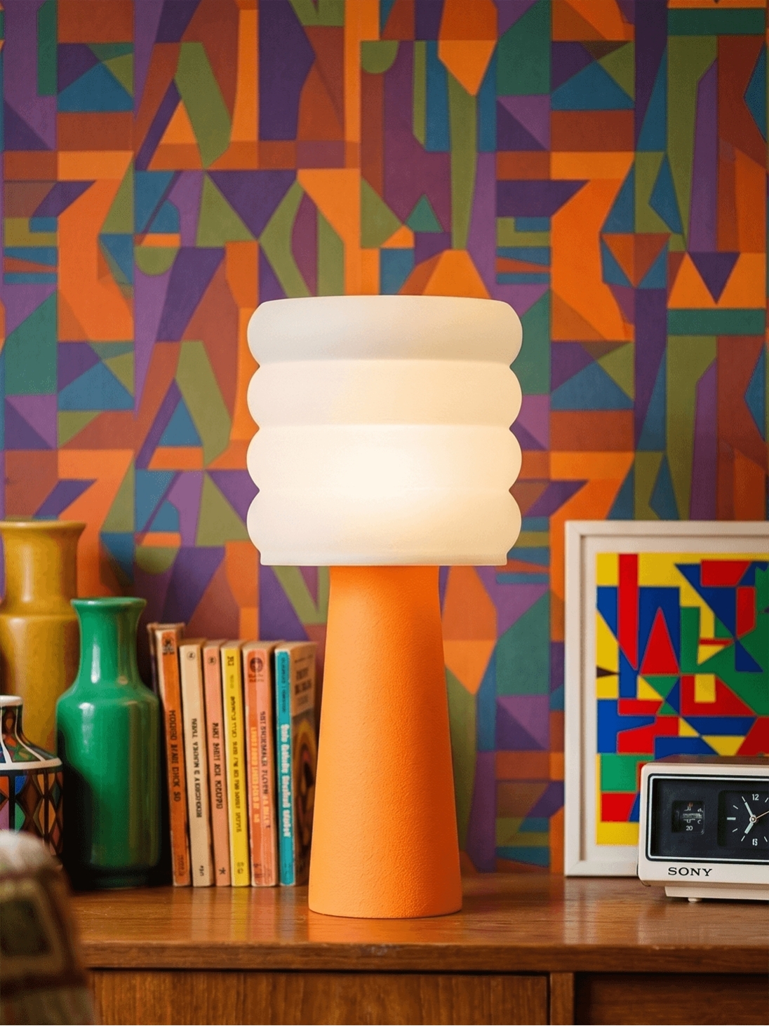 Coralie – Lampe à poser pop orange, large