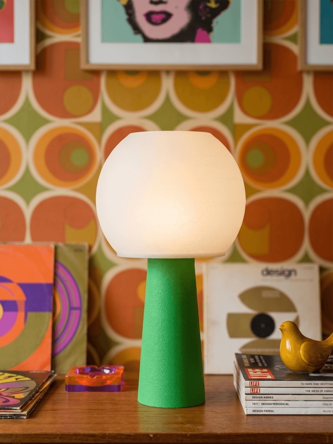 Clarisse – Lampe à poser pop verte, large