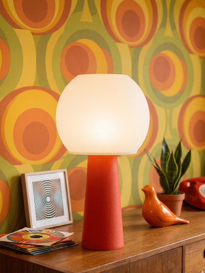 Clarisse – Lampe à poser pop rouge, large