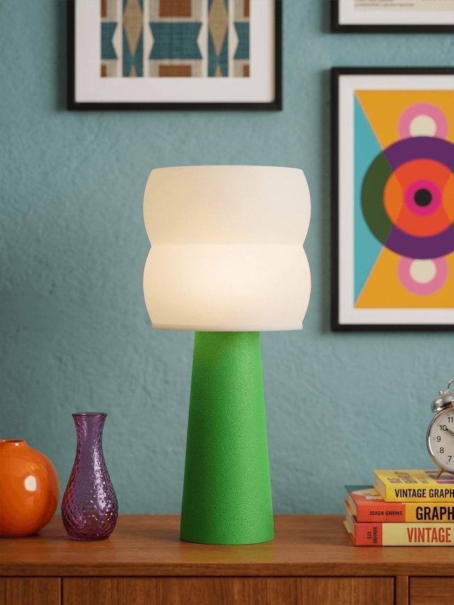 Stella – Lampe à poser pop verte, large