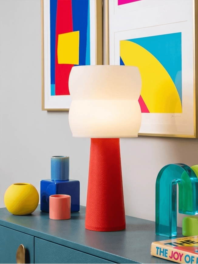 Stella – Lampe à poser pop rouge, large