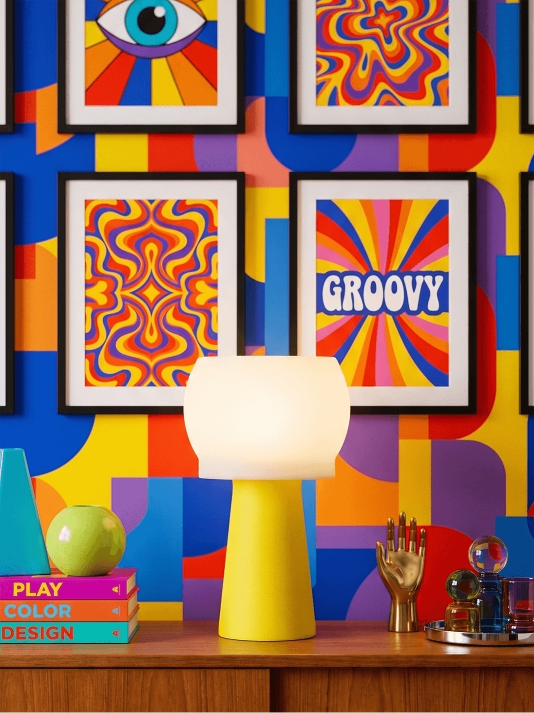 Clemence – Lampe à poser pop jaune, médium