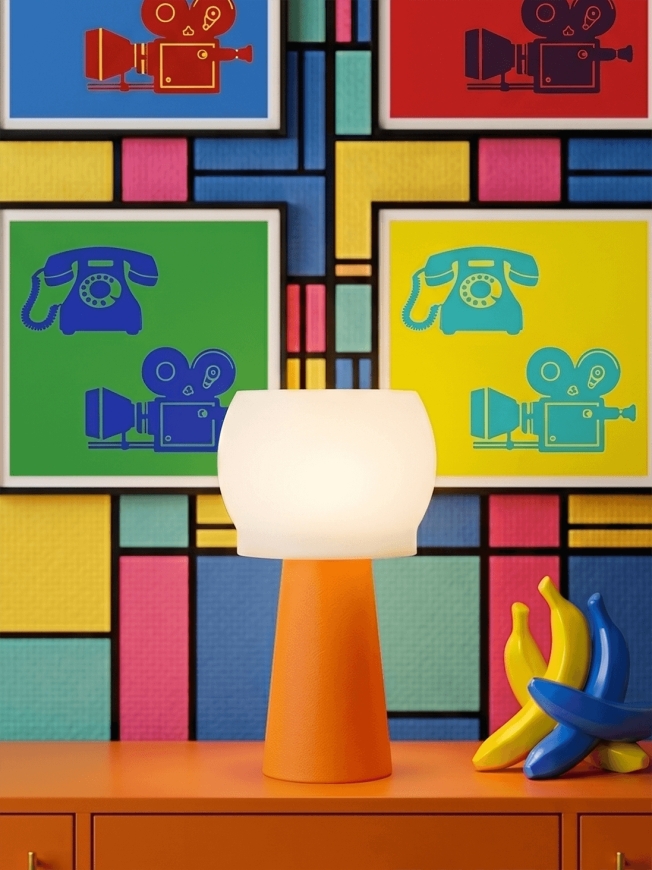 Clemence – Lampe à poser pop orange, médium