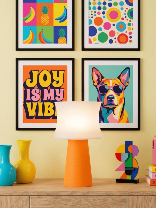 Aurélie – Lampe à poser pop orange, médium