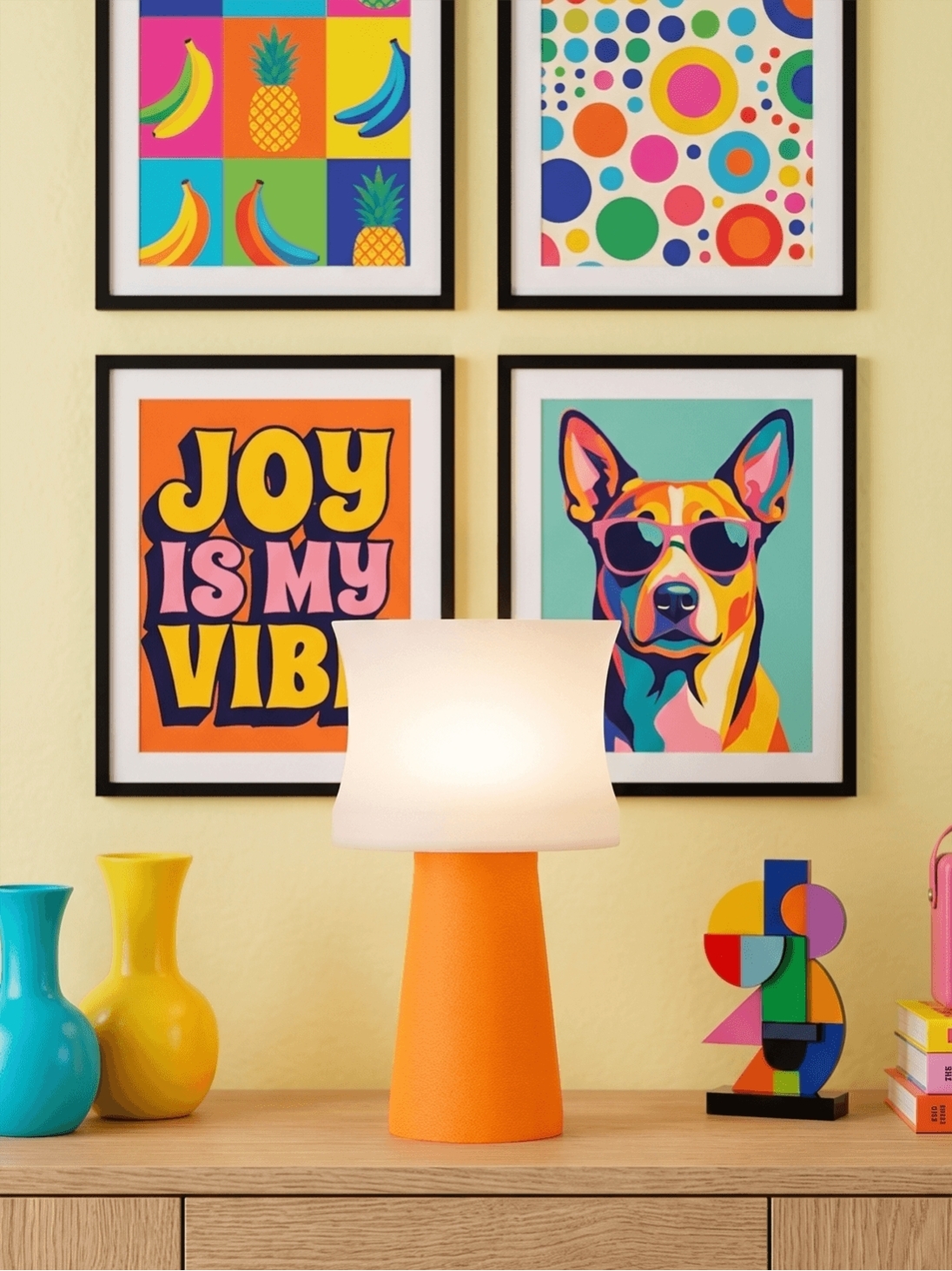 Aurélie – Lampe à poser pop orange, médium