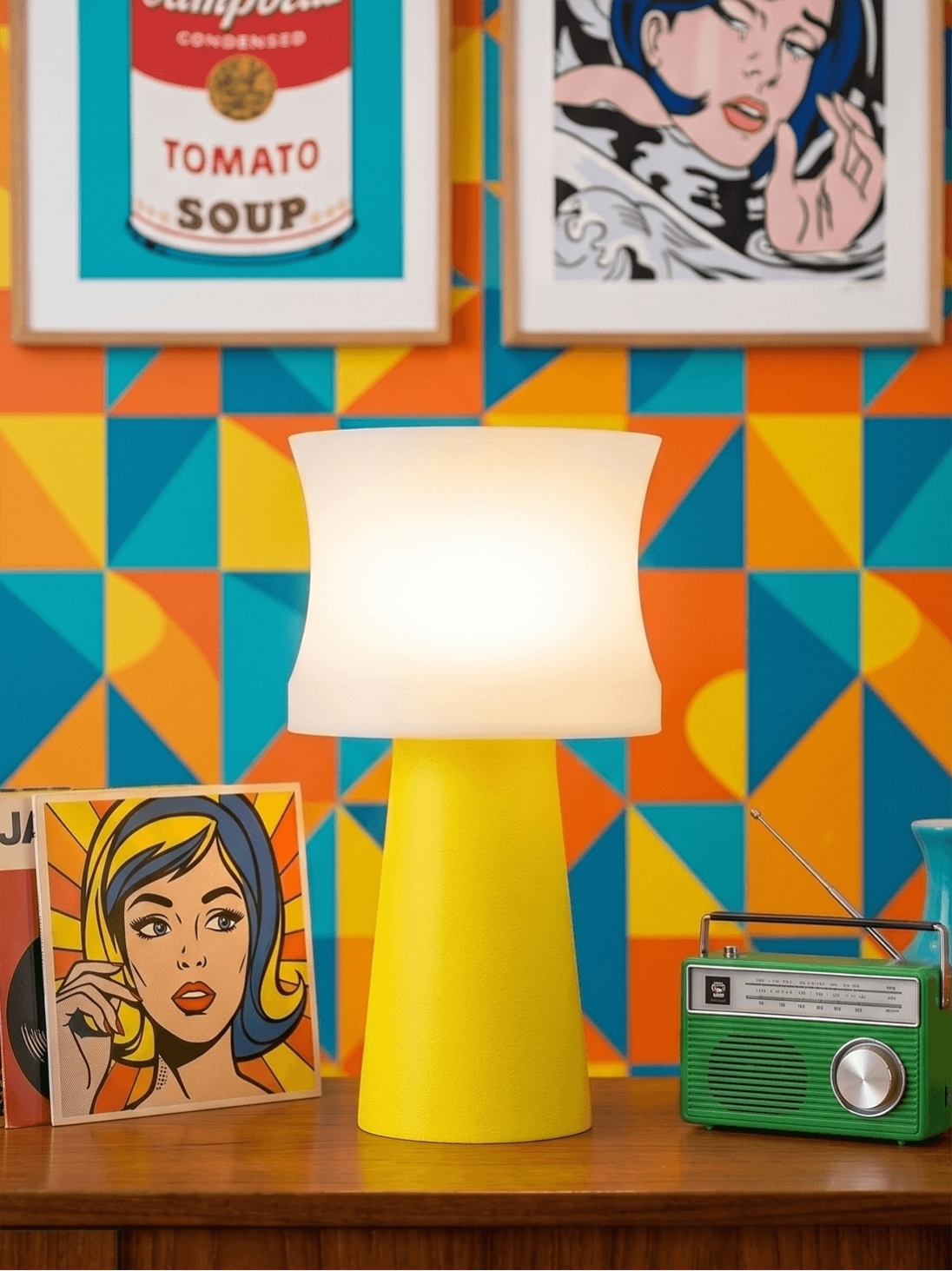 Aurélie – Lampe à poser pop jaune, médium