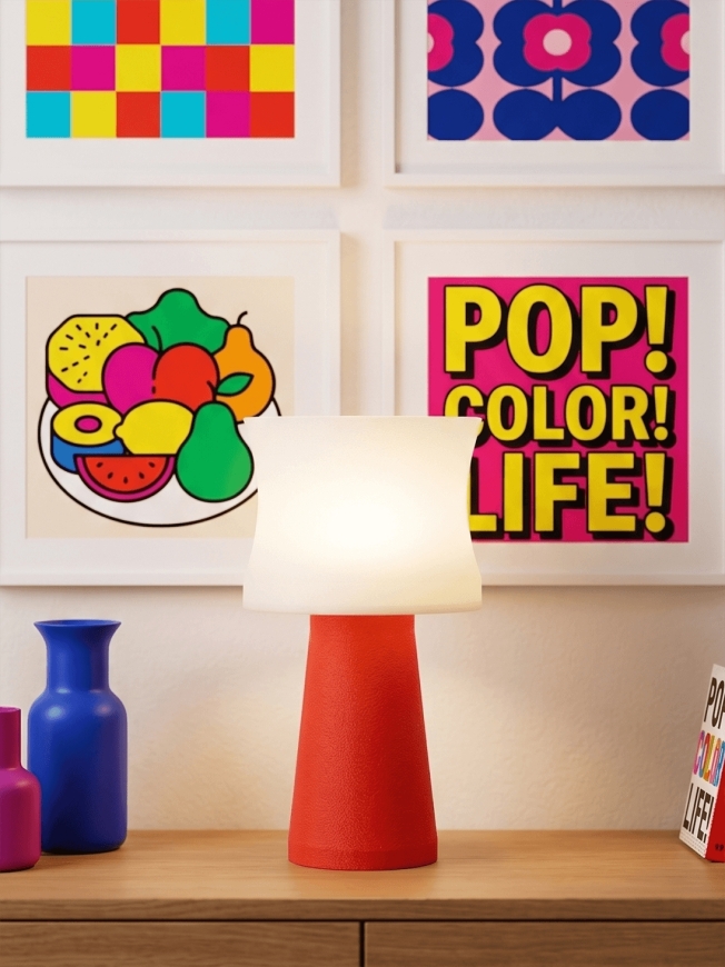 Aurélie – Lampe à poser pop rouge, médium