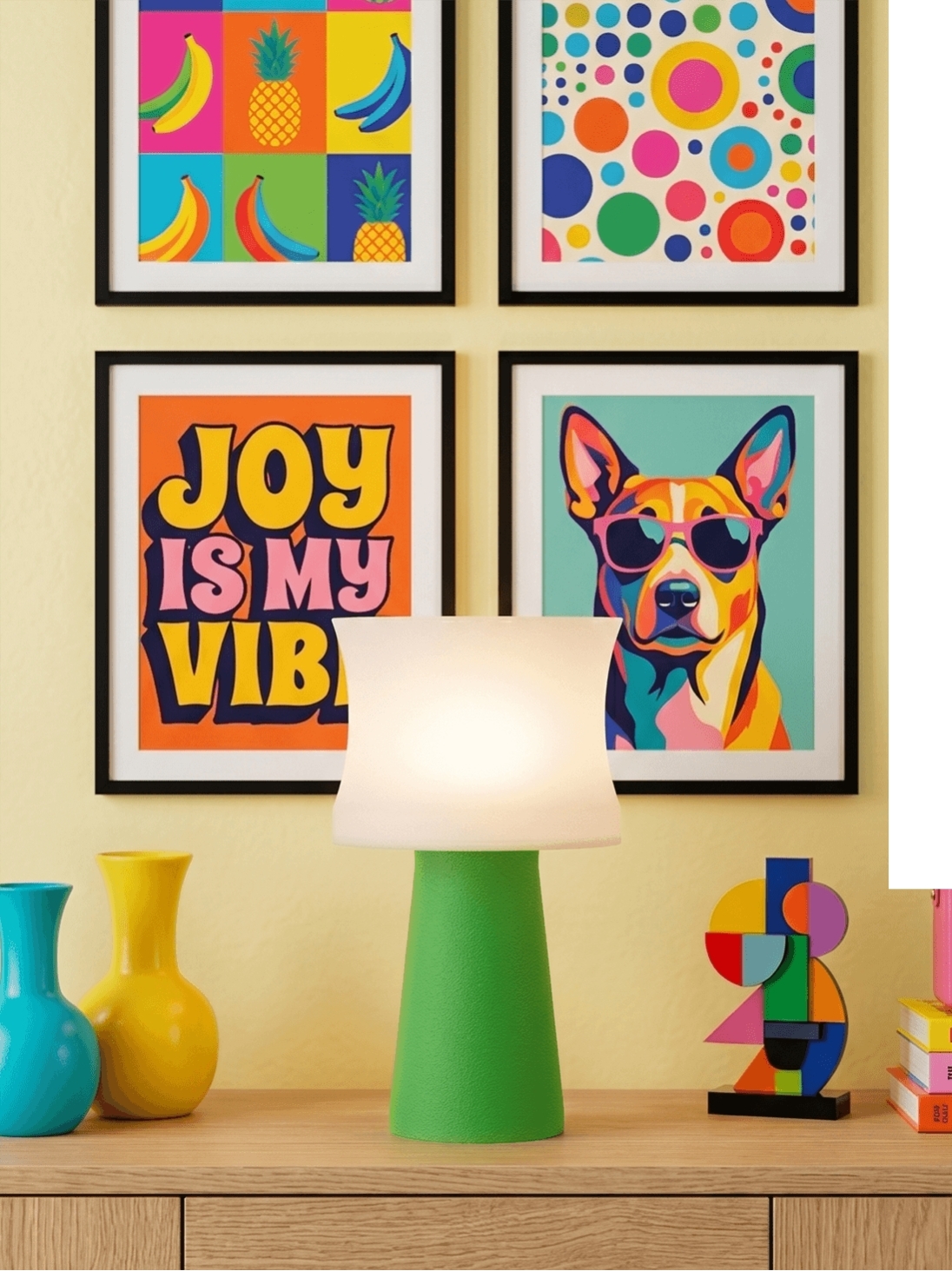 Aurélie – Lampe à poser pop verte, médium