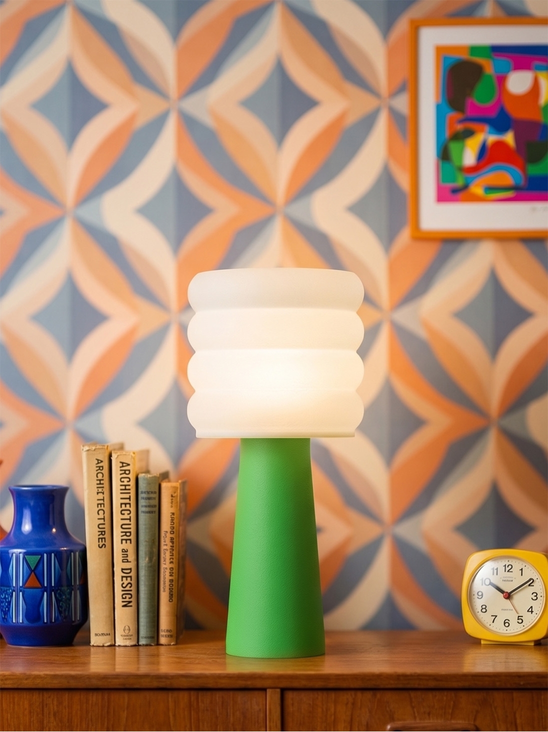 Coralie – Lampe à poser pop verte, large