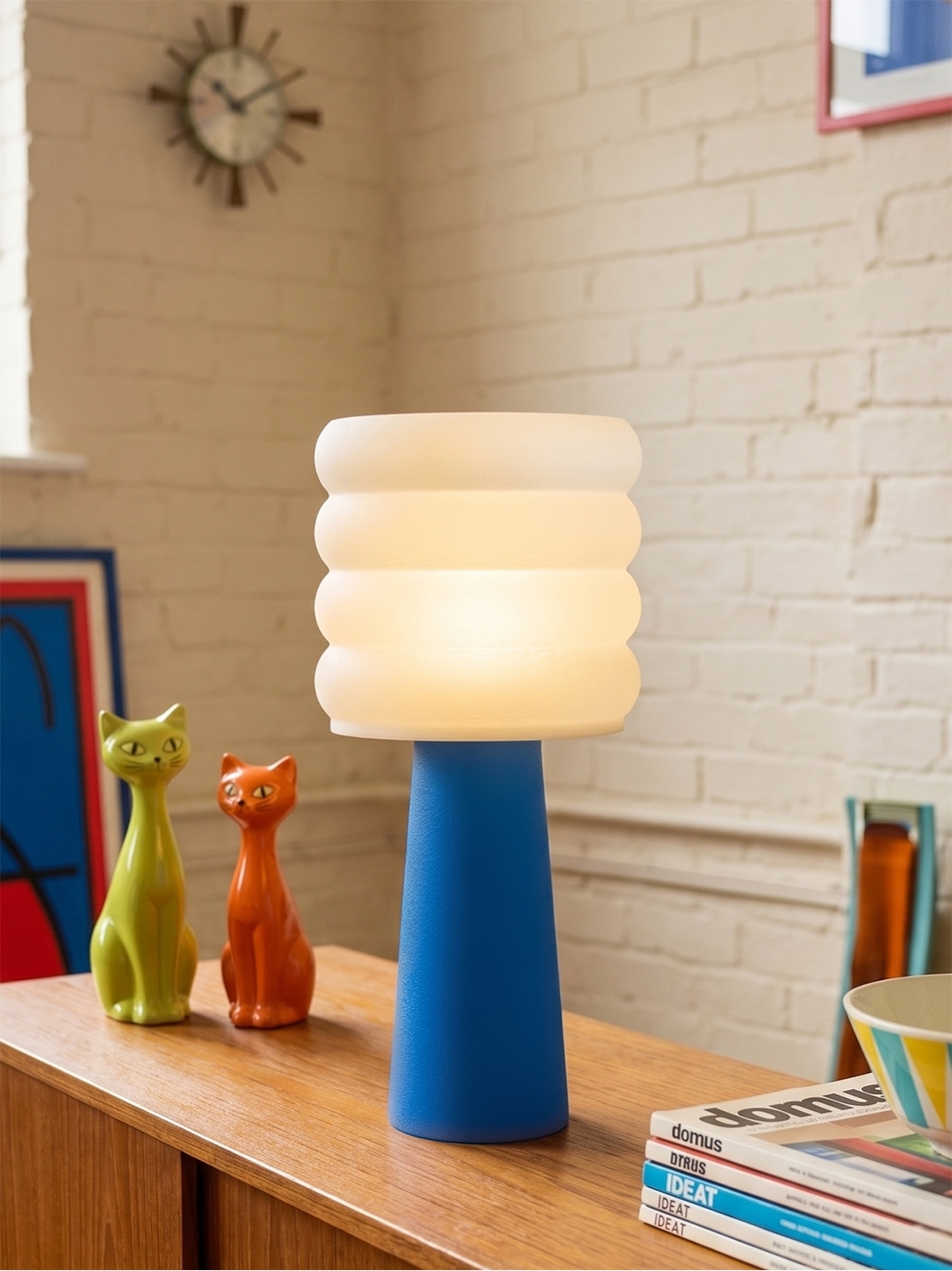 Coralie – Lampe à poser pop bleu, large Coralie – Lampe à poser pop bleu, large