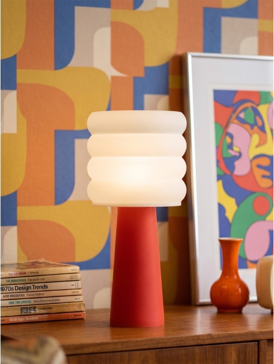 Coralie – Lampe à poser pop rouge, large
